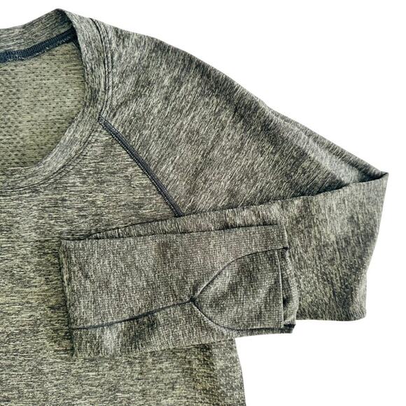 Lululemon Swiftly 2.0 Army Green Black Size 4 Long Sleeve Run Gym - Picture 3 of 7